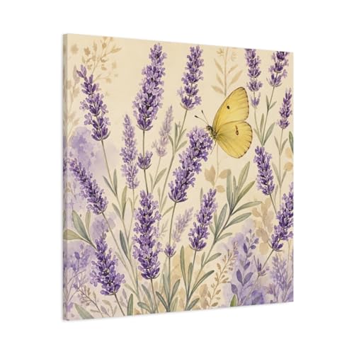 Impression sur toile lavande decoration murale violette grand format 80x80