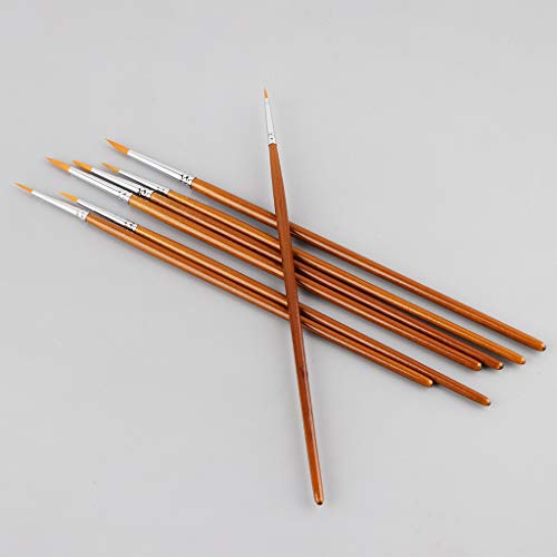 Vitality-Store 7pcs/Set Professional Detail Paint Brush, Fine Pointed Tip Miniature Brushes for Acrylic Watercolor Oil Drawing Kits