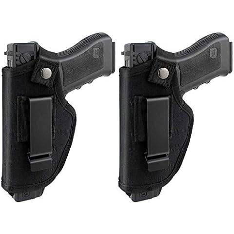 AIKATE 2 Pack Universal Concealed Carry Holster Inside or Outside The Waistband IWB Gun Holsters Right and Left Hand Draw Fits Subcompact Compact Full Size Pistols Cover