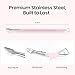 Beetles Gel Nail Remover Tool Dual-end Cuticle Pusher, Triangle End Remove Gel Polish Angled End Clean Crevice Dirt Two in One Tool Dead Skin Nail Scraper Stainless Steel Pink Remover Pusher