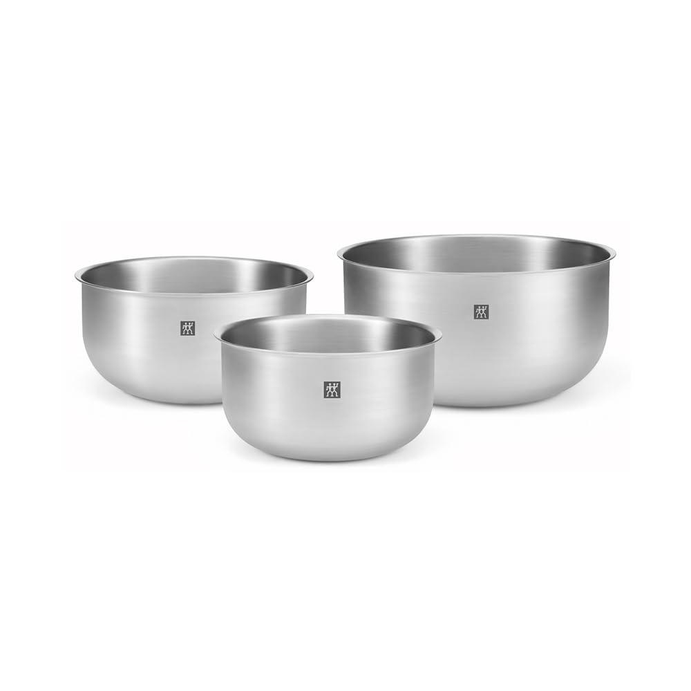 ZWILLING Prep zestaw misek, 3-częściowy, stal nierdzewna 18/10, miska do sałaty, miska do mieszania, średnica: 17, 21 i 25 cm