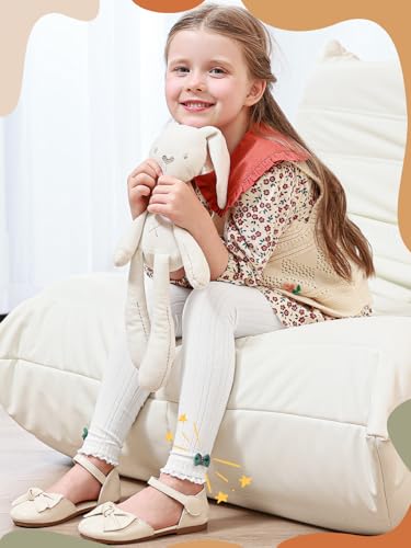 Girls Leggings Footless Knit Ribbed Tights Cute Pants with Bow4