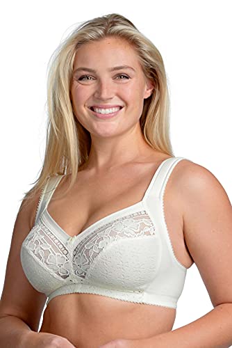 Miss Mary of Sweden Cotton Star Lace Non-Wired Unpadded Bra 40DD Champagne