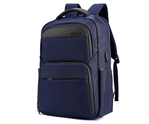 Image of Arctic Hunter Laptop Backpack for Men and Women, 15.6 inch Water Resistant Slim Laptop College Backpack with USB Charging Port, Idle for Business, Office,Travel Bag (Blue)