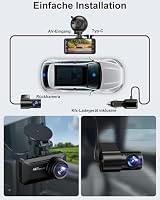 oryzoms 4K Dashcam mit 3,94" Bildschirm/Vorne & hinten/Autokamera mit 170° Weitwinkelansicht/Nachtsicht/Parküberwachung/G-Sensor –Loop-Aufnahme, ideal für sicheres Fahren – Ansicht 8