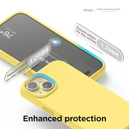 Elago Cover Silicone Liquido Compatibile Con Iphone 15 Case, Custodia Silicone Premium, Protezione Completa [Struttura Antiurto A 4 Strati], Fodera In Morbida Microfibra Antigraffio (Giallo) - 5