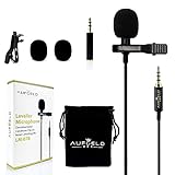 Professional Best Small Mini Lavalier Lapel Omnidirectional Condenser Microphone for Apple iPhone Android Windows Smartphones Clip On Interview Video Voice Podcast Noise Cancelling Mic Blogger Vlogger