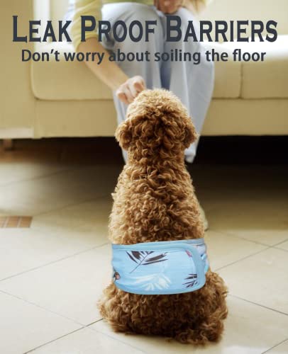 Topkins Dog Diapers Male, 3 Pack Washable Reusable Puppy Belly Bands,Soft And Comfortable Leak Proof Doggie Wraps With High Absorbing, For Untrained, Incontinence Small Medium Dogs, L #TOP5