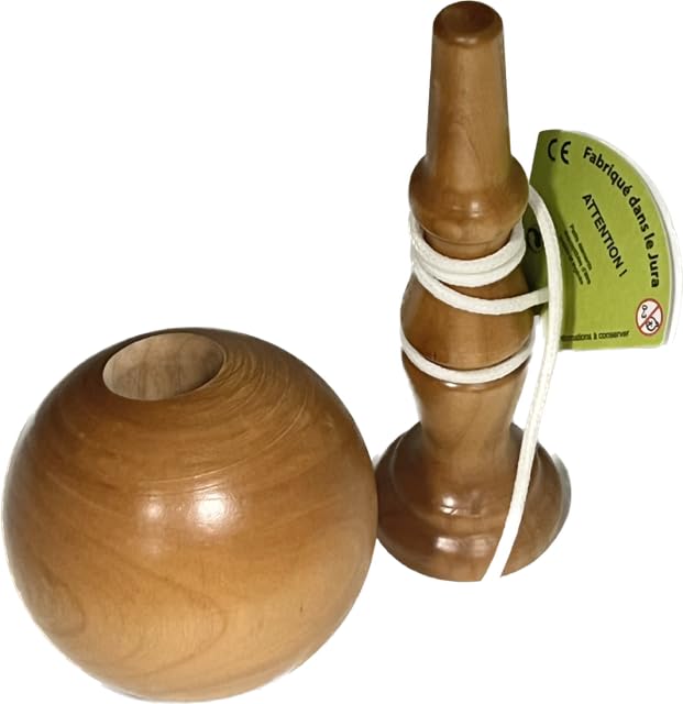 Bilboquet en Bois de buis du Jura - Made in France (19 cm de Hauteur)