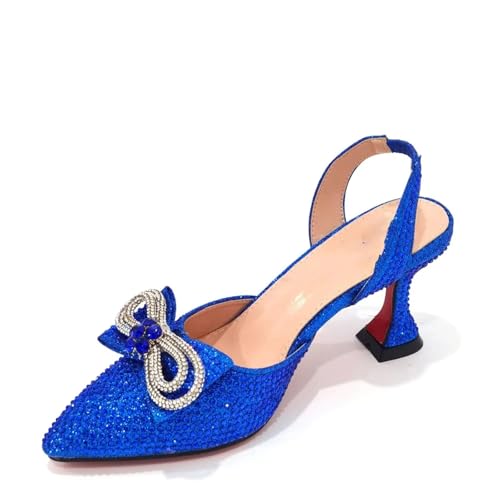 Women Shoes and Bag Set Buckle Strap Pointed Toe Shoes Matching Bag Set for Offices Ldies Party Dressr Rainbow3