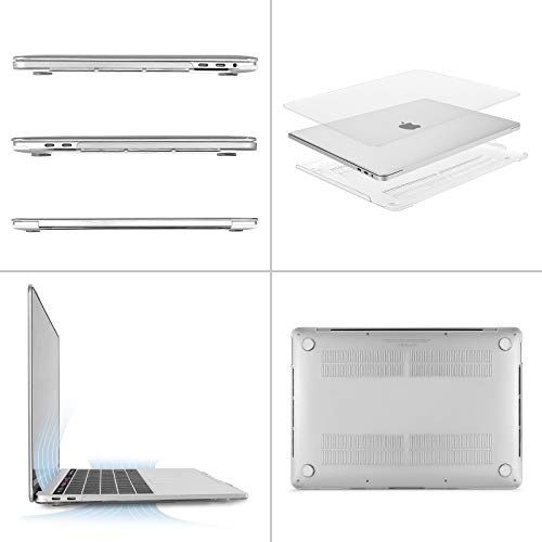 MOSISO plastikowy, twardy futerał ochronny Snap Case na MacBook Pro 13 cali z/bez paska Touch Bar i Touch ID, przezroczysty