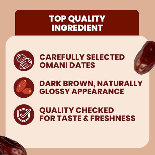 Image of NUTTY GRITTIES Premium Fresh Dates - Omani (Khajoor) - Pack Of 5 (500G Each) - 2.5Kg