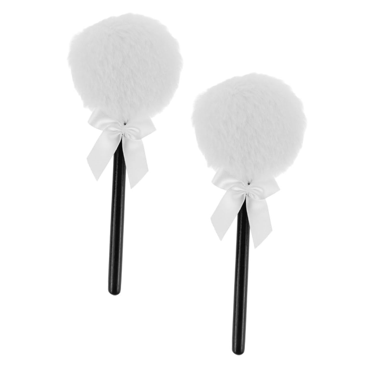 GALPADA 2Pcs Fluffy Powder Puff with Handle Makeup Sponges for Foundation Application Gentle Touch for Smooth Blending Elegant Fairy Wand Design Easy to Clean