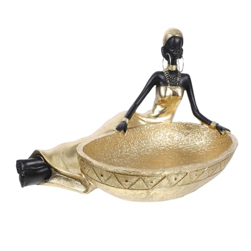 MUELODSIC Bandeja Joyero Vintage Africano Plato para Anillos y Pulseras Decoración para Salón y Centro de Mesa Comedor Organizador Práctico y Elegante