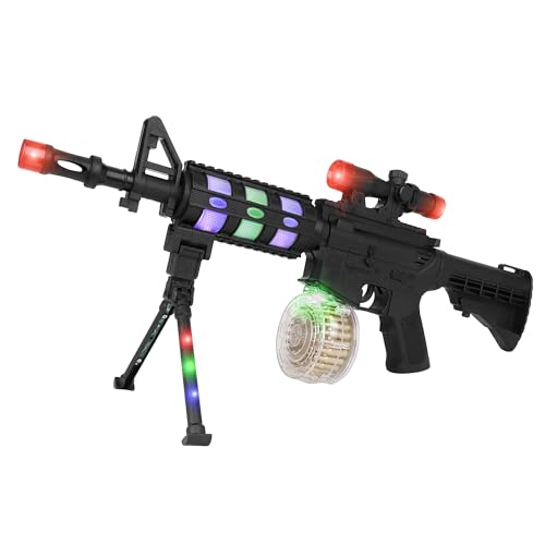 Image of Toyzone Toy Gun | Pretend & Play Gun | Flash Sound | Dynamic Movement | Movable Bullet | Removable Stand & Cassette | Gun for Kids | for 3+ Years (AK 87)