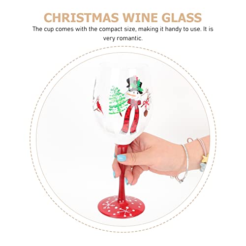 Hemoton Christmas Wine Glass Christmas Goblet Snowman Wine Glasses Xmas Red Wine Glass Cup Decorative Holiday Cups Drinking Goblets Cups For Home Bar Nightclub Party Christmas Red Wine #TOP7
