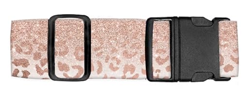 Image of Luggitime Luggage Straps for Suitcases Travel Belt Accessories, Cute Suitcase Strap, Adjustable Luggage Belt Strap, Heavy Duty with Quick-Release Buckle Luggage Strap Glitter Leopard