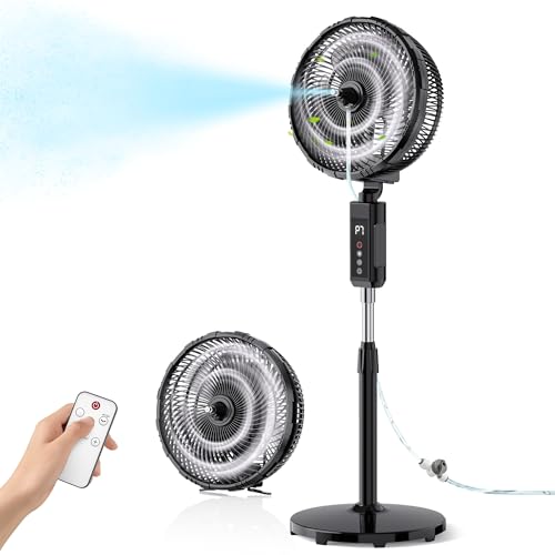 Outdoor Misting Fan for Outside, 12-Inch 20000mAh...