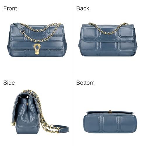 Over Earth Quilted Leather Handbag for Women Chain Crossbody Purse Trendy Shoulder Bags4