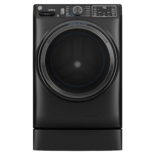 Image of GE GFW655SPVDS 5.0 cu.ft. Smart Front Load Washer with Steam, UltraFresh Vent System, Black