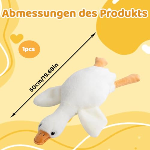 DvBCNMe Ente Kuscheltier, Gans Kuscheltier, Kuscheltiers Kissen für emotionale Unterstützung, Entspannungsbegleiter für Büro und Zuhause, Dekorationselement mit 50 cm Größe