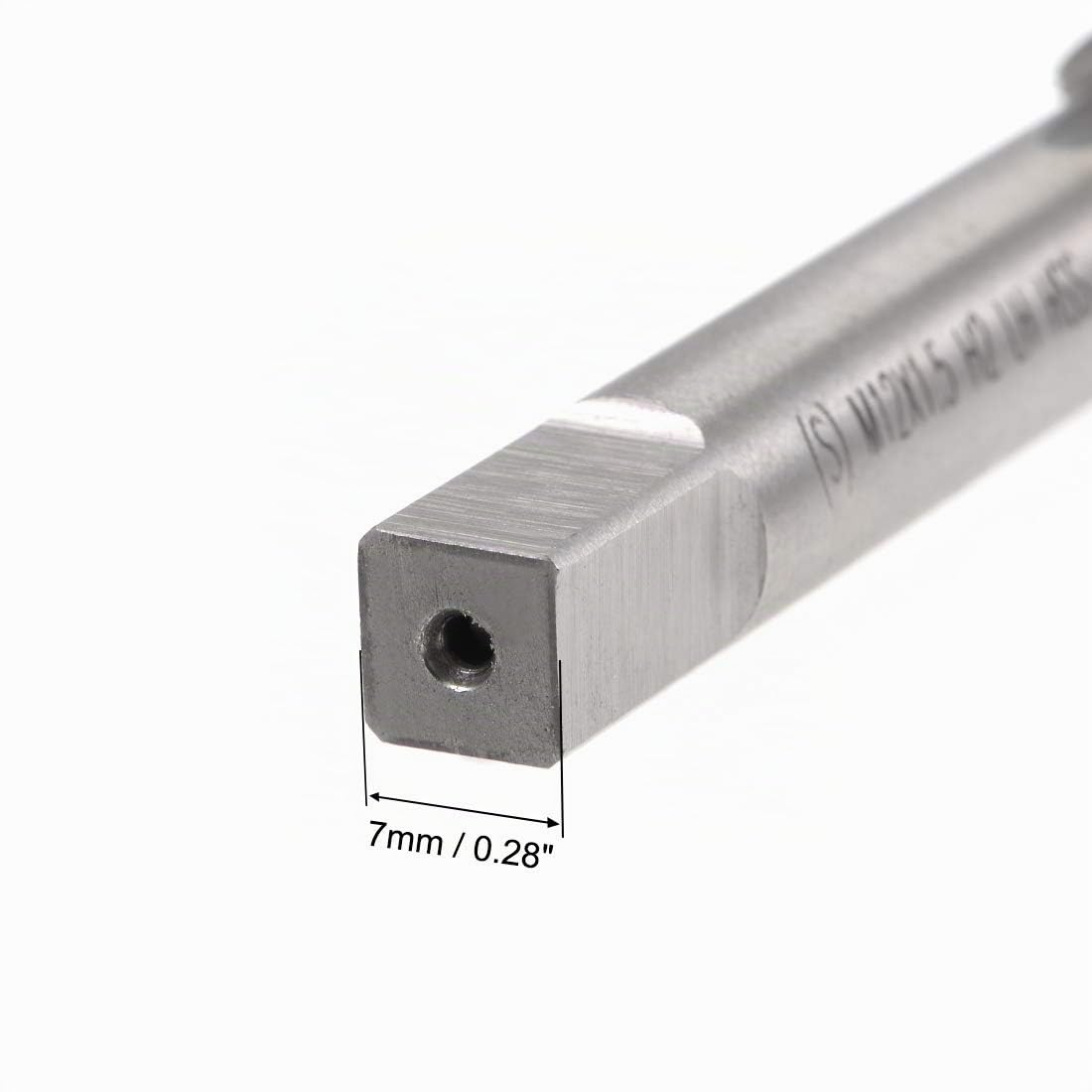 sourcing map Taraud Machine Métrique Gauche Filetage M12 Pas 1.5 H2 4 Flûtes Acier Rapide