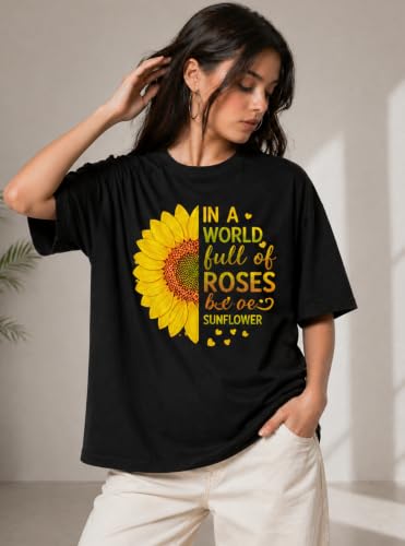 Image of London Hills Oversized Tshirt for Woman | t Shirt for Woman Oversized Fit Printed Round Neck | Tops for Woman's | Women t Shirt Loose Fit Drop Shoulder | t Shirts for Women | Western Tops