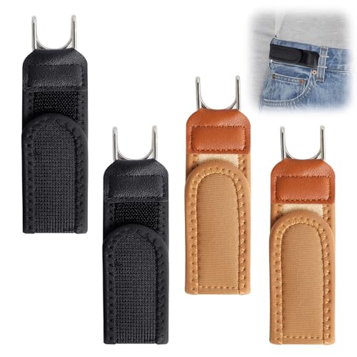 Hainue 4 Piezas Cinturon Elastico Hombre sin Cierres,Cinturón Elástico Invisible Unisex Sin Hebilla,Cinturón Elástico Táctico con Gancho de Metal para Trabajo,Ocio,Negocios