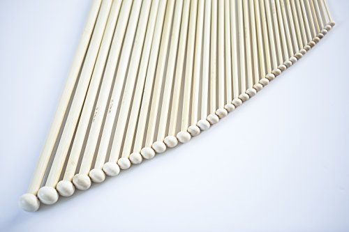 Celley 14 Inch Bamboo Knitting Needles Set, 18 Pairs Single Pointed Knitting Needle, 36 Pcs - 18 Sizes: 2Mm – 10Mm #TOP3