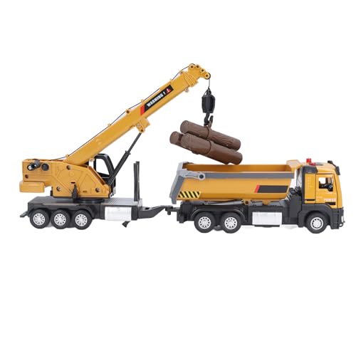 Grue en alliage de qualité et camion benne miniature pour enfant