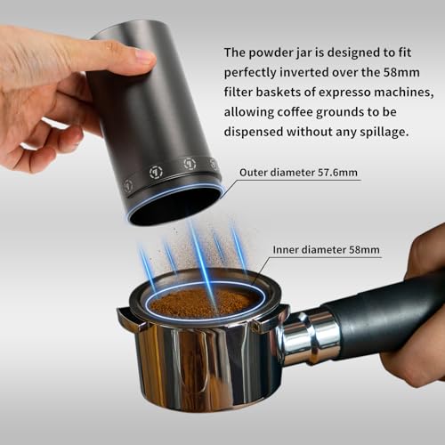Burrbuzz TBEH03 Electric Burr Coffee Grinder, Professional Espresso Grinder, Quiet, Compact, 65G Single Dose, 90 Settings, Easy To Use&Clean thumb #3