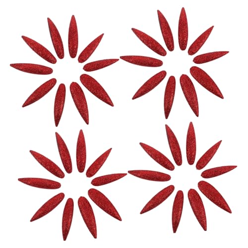 HAMPPLIES 40個入り レッド プレスオンネイル:フルカバー グリッター フェイクネイル クイックウェア - 女性と女の子向けの再利用可能なロールプレイングパフォーマンス小道具