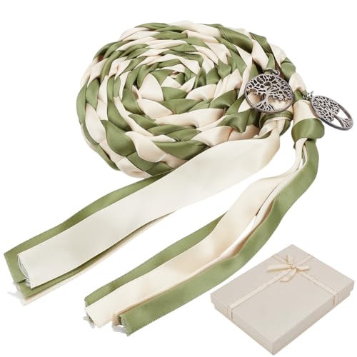FREEBLOSS 90 Wedding Lasso Rope Silk Handfasting Cord for Wedding Traditional Cord Lasso Rope with Gift Box Hand Tieing for Ceremony Unity Rituals