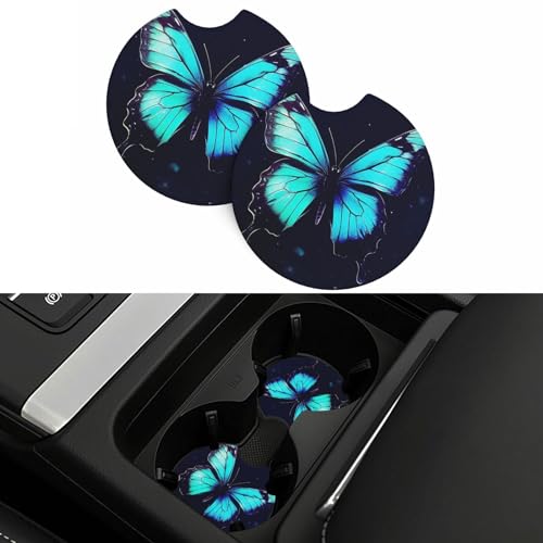 Portavasos para coche 2 unidades diseño mariposa negro miniatura 7