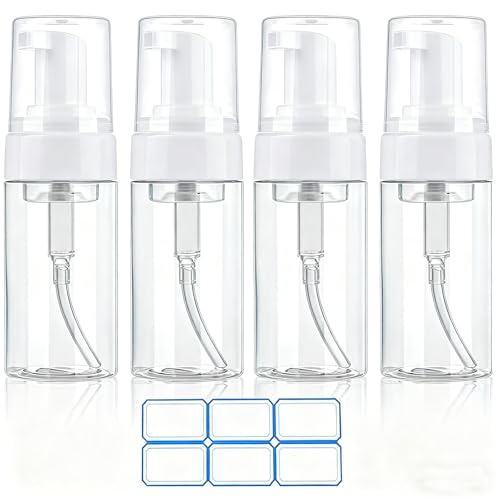 AskBed 4 Pack 3.4 Oz (100ml) Foam Pump Bottles TSA Approved Travel Size