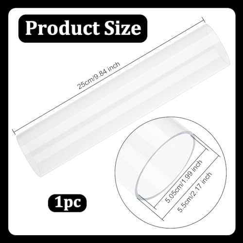 Image of OLYCRAFT 2.2x9.8 Inch Acrylic Tube 2 Inch ID Round Acrylic Tube Clear Rigid Tube Acrylic Round Tube Long Acrylic Round Tube for Water Cooling System Supplies Lamps Accessories (Pack of 2)