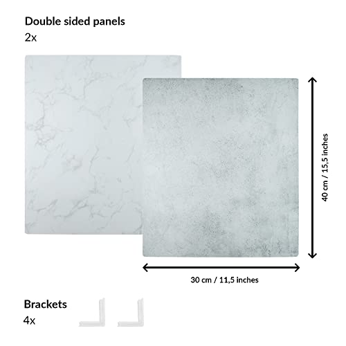 2 Pack Photo Backdrop Board | Realistic Photography Background | Food Photography Background | Replica Surfaces | Product Photography Backdrops | Marble & Cement | Flat Lay Background | Small #TOP4