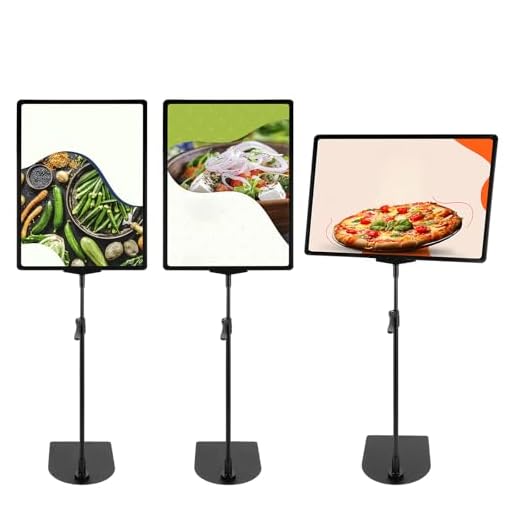 GBACHOOSE 3 unidades de soporte informativo DIN A3 420 x 297 mm, altura ajustable, soporte para carteles, soporte para clientes, expositores, fiestas, menús
