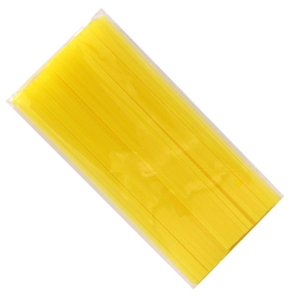 Healeved 200 Pcs Yellow Flexible Straws Disposable Drinking Straws 26x0.6 Cm Smoothie for Wedding Birthday Bbq Pool Parties