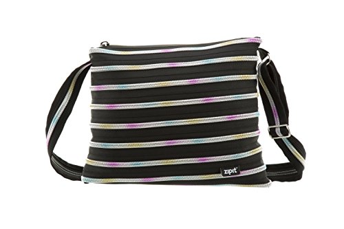 ZIPIT Mini Shoulder Bag, Black & Rainbow Teeth