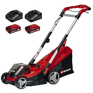 Einhell Accu grasmaaier RASARRO 36/36 Kit Power X-Change (36 V, maaibreedte 34 cm, tot 300 m², opvangbak van 30 L, maaihoogte 25-65 mm, incl. 2x 3.0 Ah accu’s + 2x opladers)