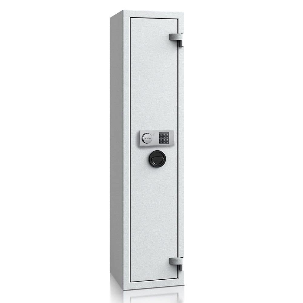 SafeHero Waffenschrank Klasse 0 EN 1143-1 Secureo Hawk 5 XL | Waffenschrank 0 für 5 Langwaffen | Langwaffenschrank mit Elektronikschloss & Notschlüssel | Waffenschrank Langwaffen, Kurzwaffen + Muni.