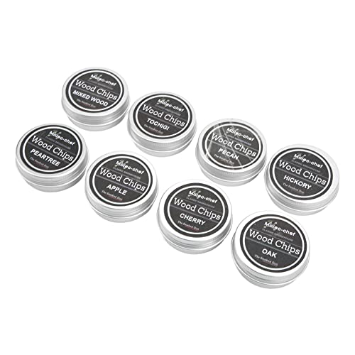 Yosoo Health Gear Astillas de Madera para Fumar, 8 Piezas, Astillas de Madera para Whisky, Ahumador de Cócteles, 8 Sabores, Astillas de Madera para Ahumar, Paquete Variado, Kit para Ahumar