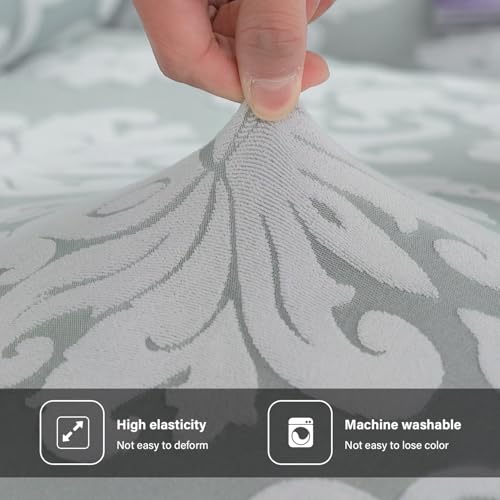 Housse de canapé inclinable 2 places stretch silver protection canapés sectionnels - 5