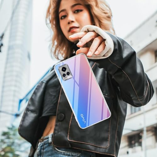Image of Jkobi Back Case Cover for Vivo V20 (Silicone Clear Shockproof Case with Camera Protection and Dust Plugs | Transparent)