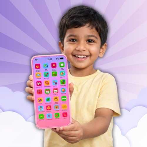 Image of Interactive Learning Phone for Kids with Recording Feature - Screen Free Educational Toy with Numbers, Alphabets, Songs, Rhymes, Lights & Sound for Toddlers (Smart Phone)
