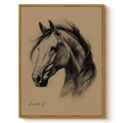 Vintage Framed Horse Head Wall Art