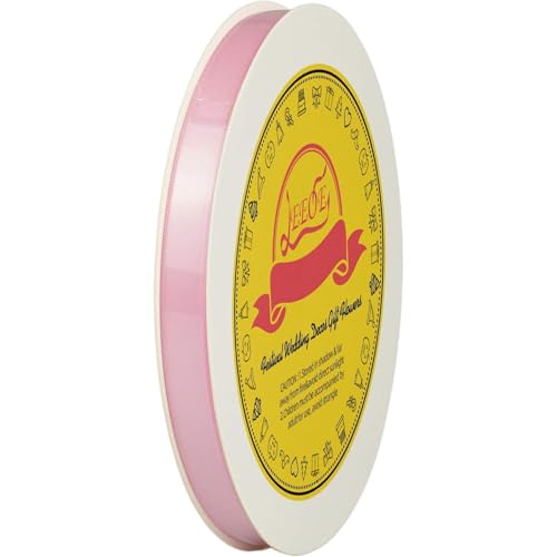 Image of Double Face Pearl Pink Satin Ribbon 3 /8 inch X 50 Yards Polyester Pearl Pink Ribbon for Gift Wrapping Very Suitable for Weddings Party Invitation Decorations and More