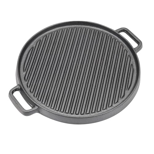 Warmiehomy Cast Iron Griddle Pan,30cm Pre-Seasoned Cast Iron Skillet Non-Stick Double-Sided BBQ Grill Pan for Oven Gas Electric Hob,Round Warmiehomy Cast Iron Griddle Pan,30cm Pre-Seasoned Cast Iron Skillet Non-Stick Double-Sided BBQ Grill Pan for Oven Gas Electric Hob,Round