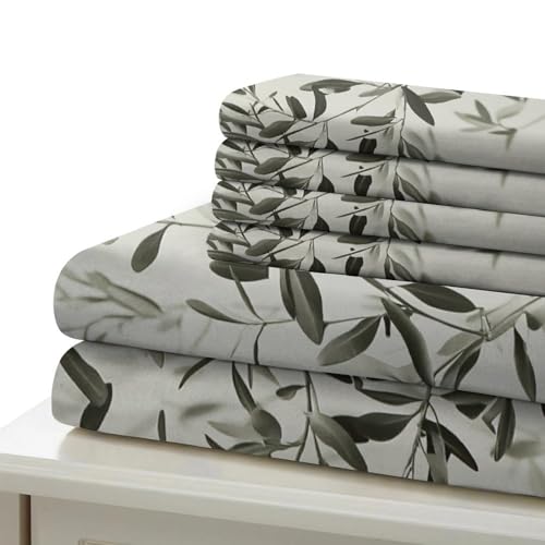 Housse de couette imprimé botanique 220x240cm microfibre hypoallergénique lit double - 7